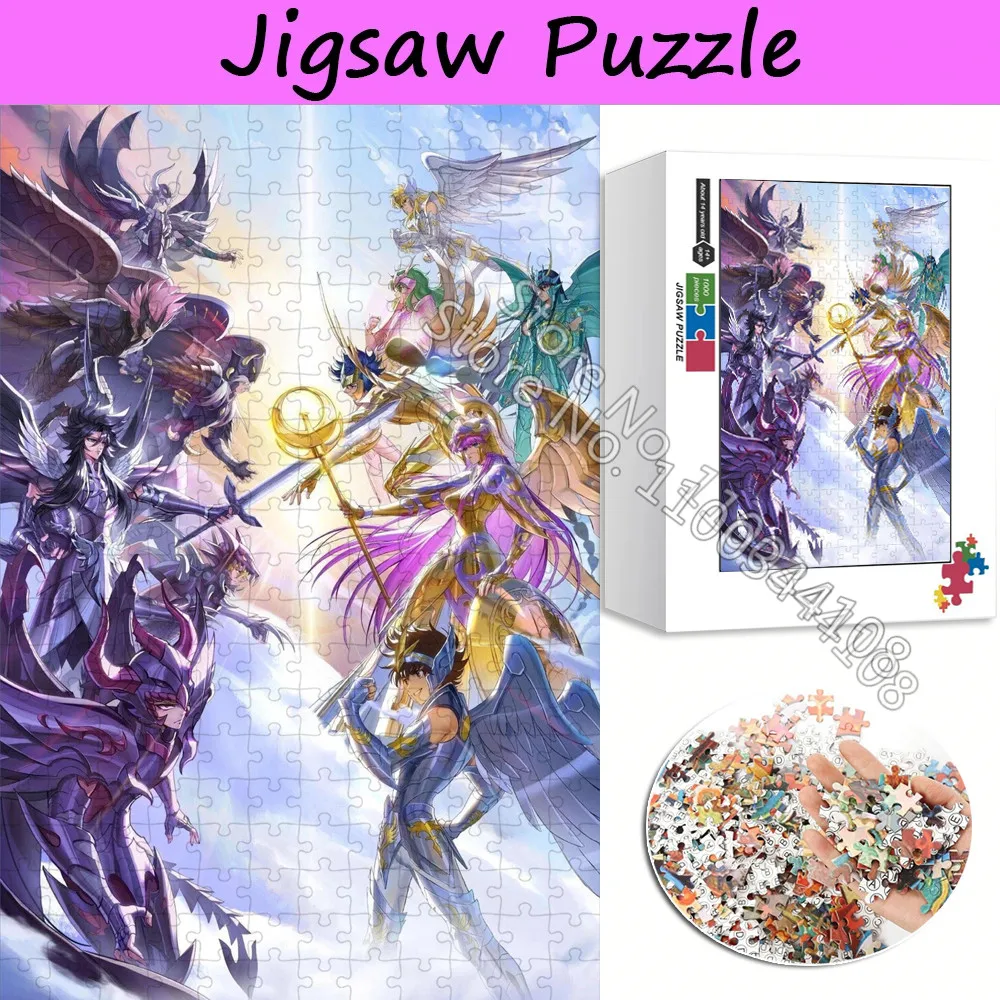 Japanese Anime Saint Seiya Puzzle 300/500/1000 Pieces Jigsaw Puzzles for Adult Handmade Collection Children Intelligence Toys