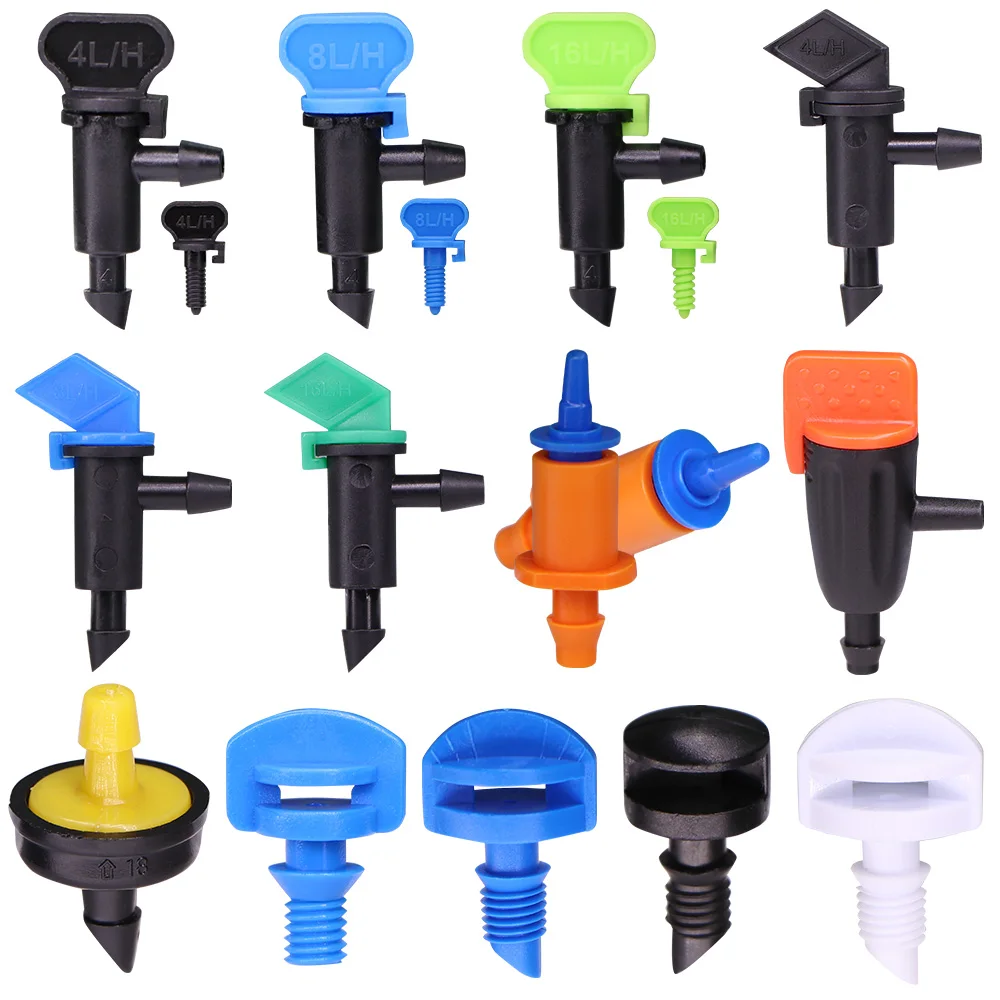 Micro Irrgation Dripper 4L 8L 16L Adjustable Nozzle 0-40L Emitter Garden Refraction Sprinkler 360Degree Misting Spray Greenhouse