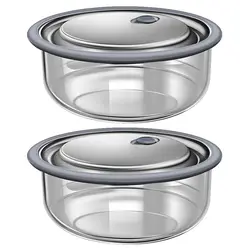 New Thicken High Borosilicate Glass Lunch Box Microwave Heating Crisper Glass Round Food Storage Fresh-keeping Box Bento Box