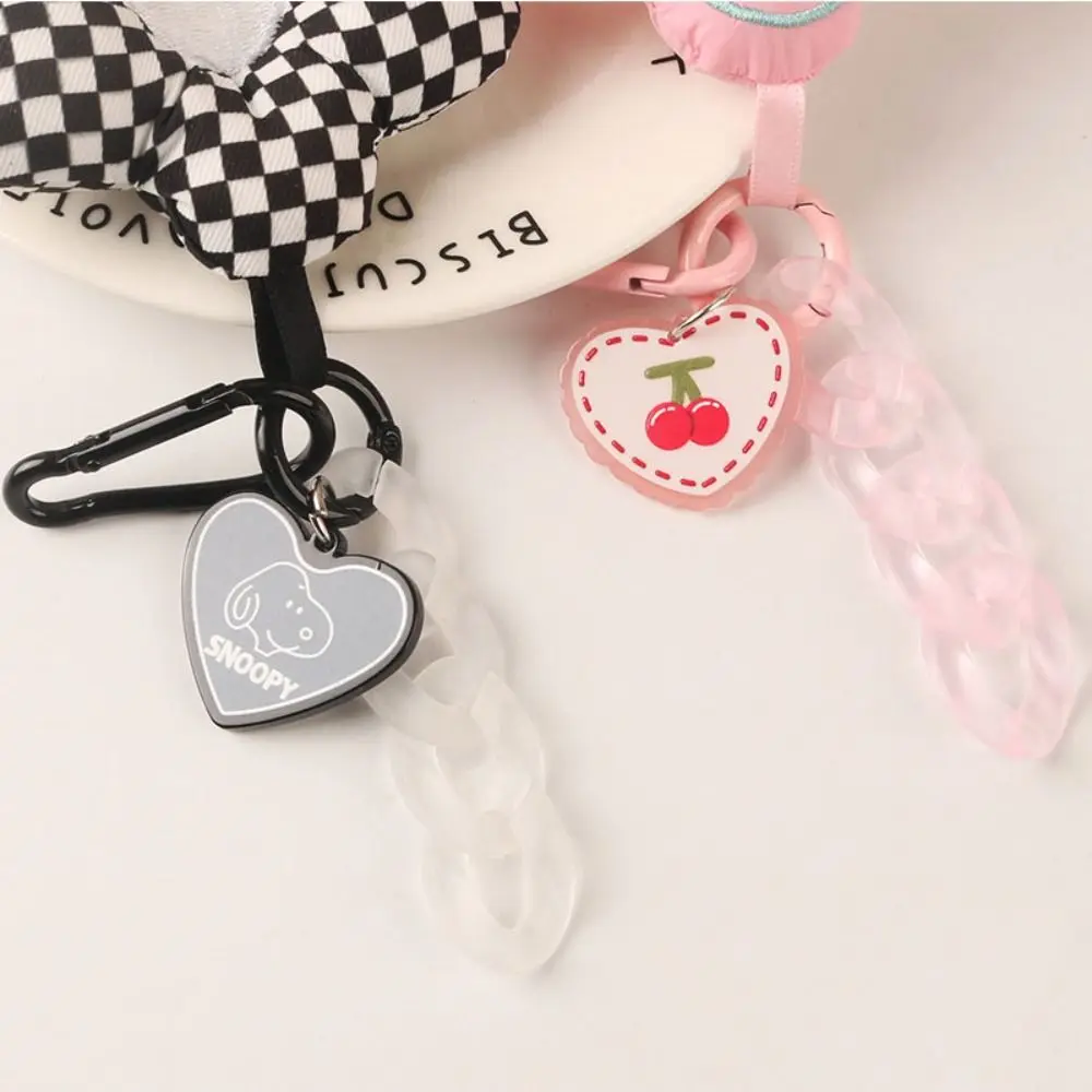 Pendant Headset Pendant Plush Key Buckle Fabric Flower Keychain Peach Heart Keyring Plant Shape Keyring Backpack Charms