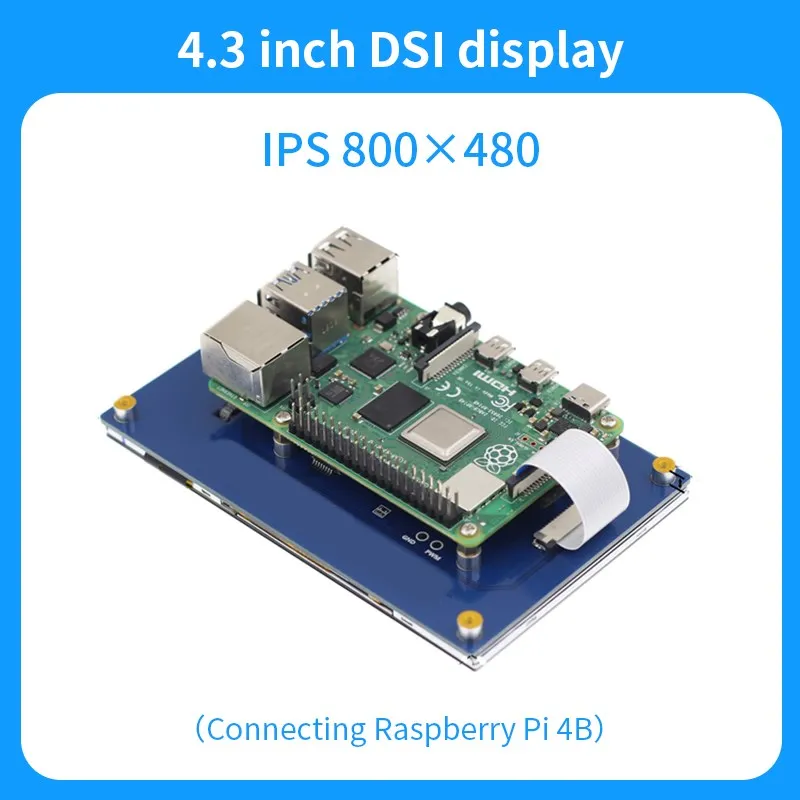 4.3 Inch DSI LCD for Raspberry Pi DSI Interface Capacitive Touch Screen Module MINI Display Monitor for Pi 4B 3erface Pi 4B 3B+