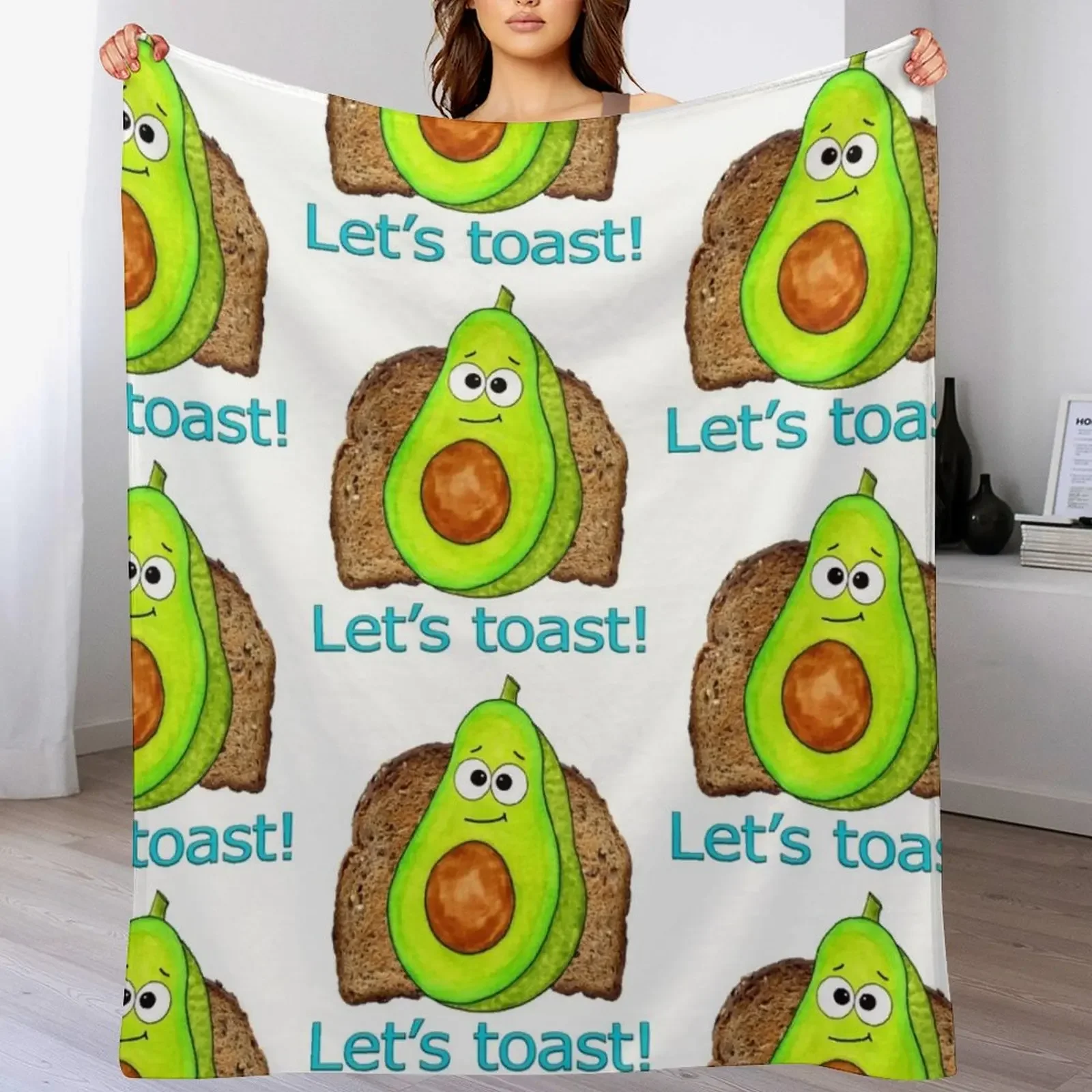 Nueva Manta Decorativa con Diseño de Tostadas de Aguacate, Manta Acogedora para el Hogar, Regalo para Navidad