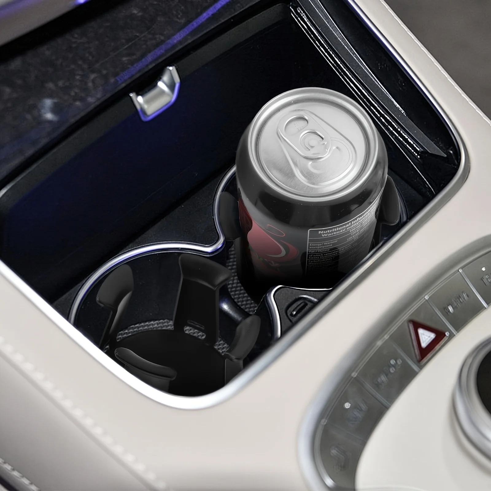 Car Cup Holder Insert with Adjustable Clamping Arm, Self-adhesive Auto Cup Expander for Fixing Water Cups & Beverage Bottles