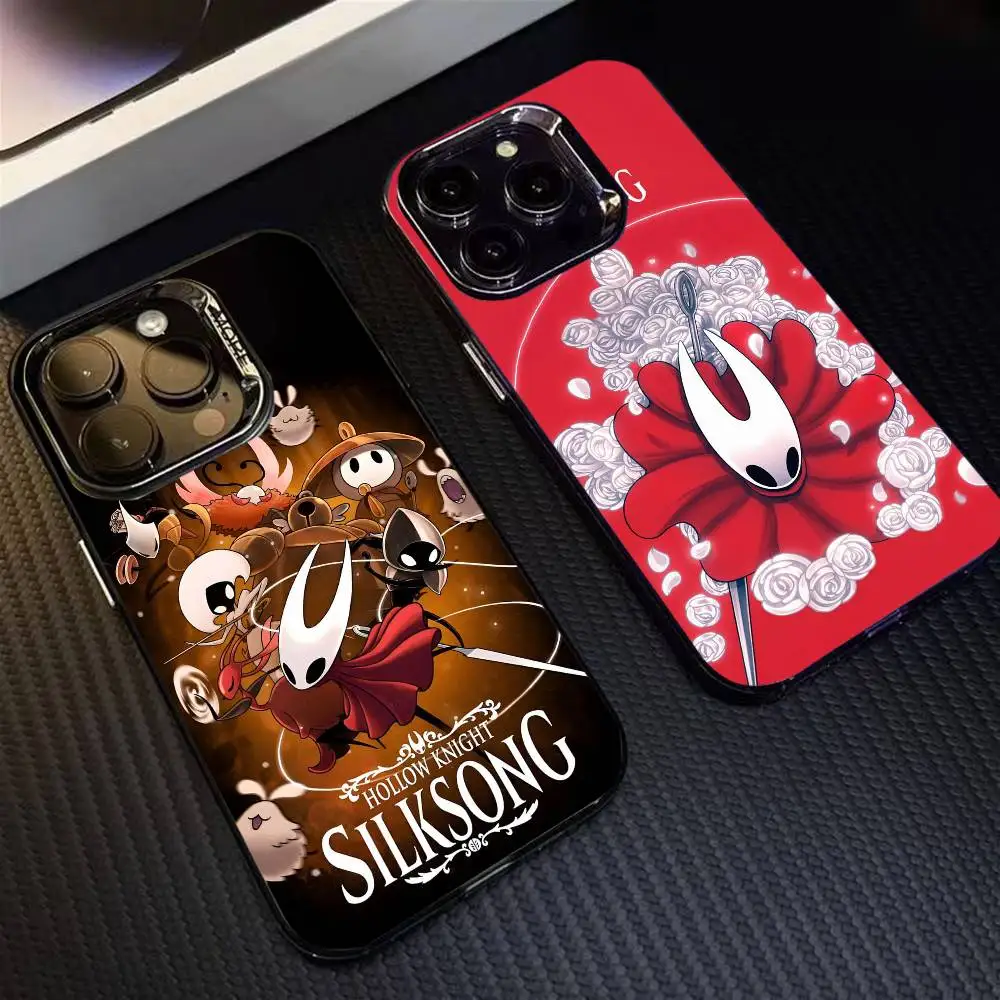 

H-Hollow K-Knight S-Silksong Phone Case For iPhone 16 17 15 14 12 13 Pro Max Black Color Shockproof Cover