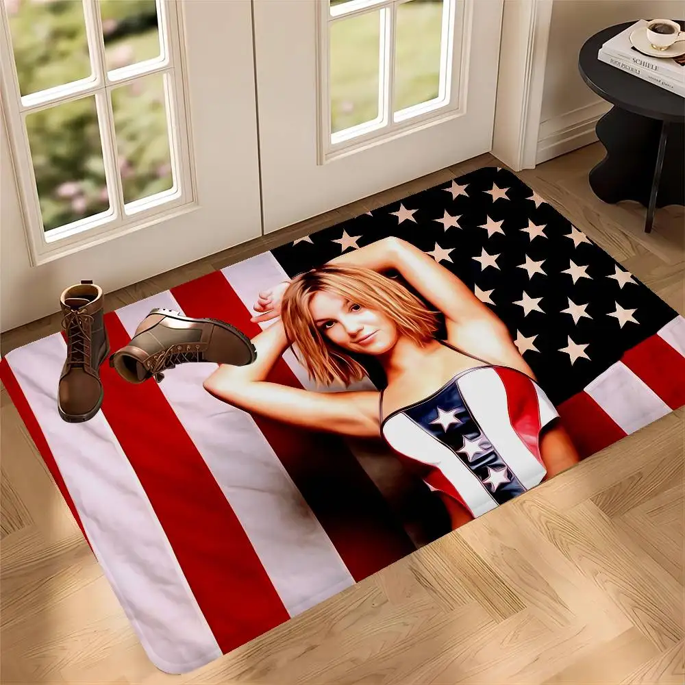 Pop Singer B-Britney S-Spears Hallway Carpet Non-Slip Laundry Room Mat Laundry Decor Balcony Child Living Room Bedside Area Rugs