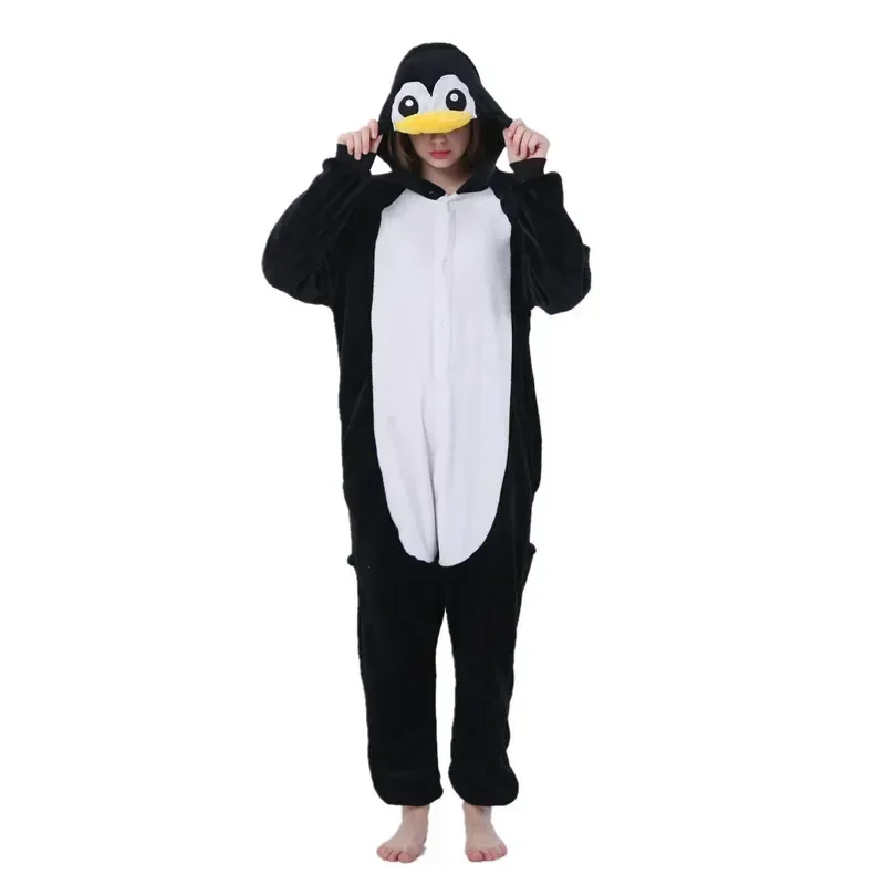 Kigurumi Pinguim Animais Onesies para Homens e Mulheres, Pijama de Halloween, Cosplay Adulto Trajes, Pijamas, Macacão, Festa