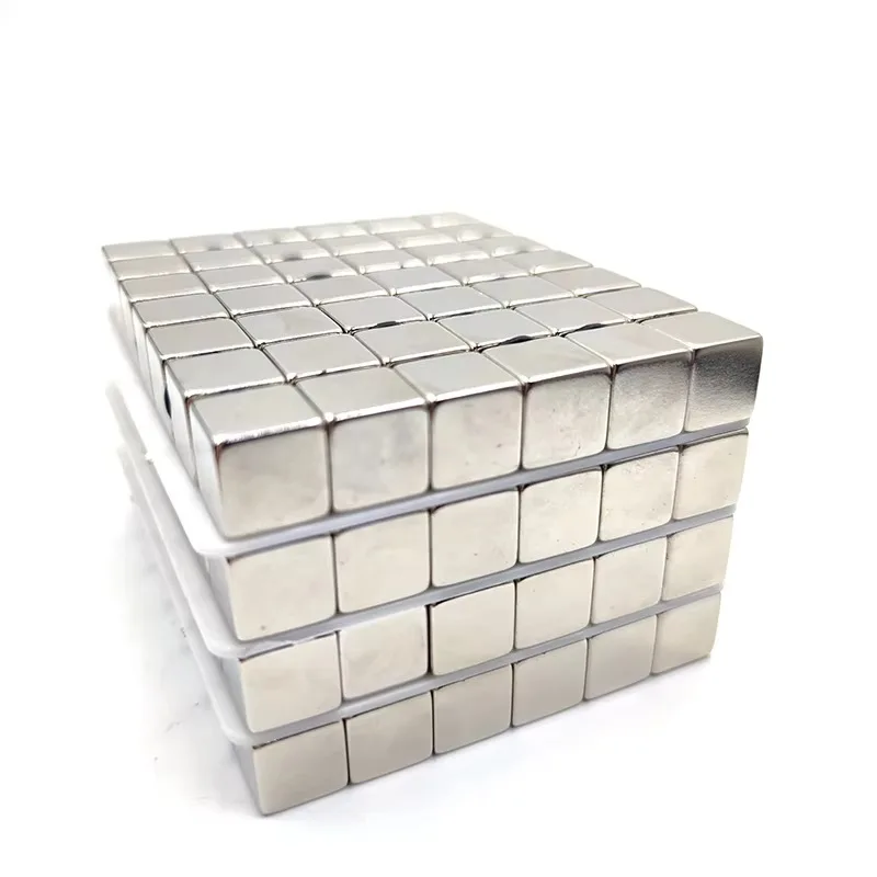 N52 5x5x5mm  Block Square Superpowered Neodymium nickel‑copper‑nickel Magnets epoxy Search Magnetic Stress Relief MagicCube