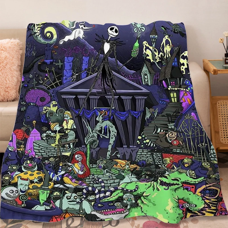 

Warm Winter Blankets A-Nightmare Before Christmass Bedding Camping Blanket Fluffy Soft Blankets Bed Fleece Custom Nap Blanket