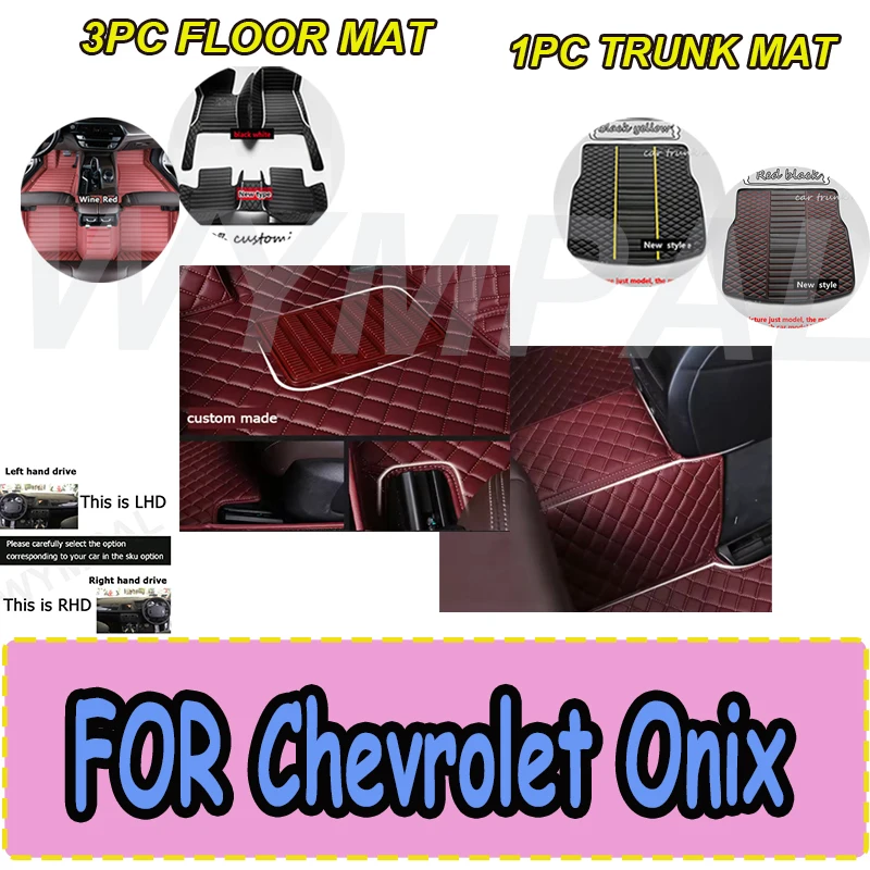 

LUXURY Car Floor Mats For Chevrolet Onix Prisma 2020 2021 2022 2023 Auto Carpets Floor Mats