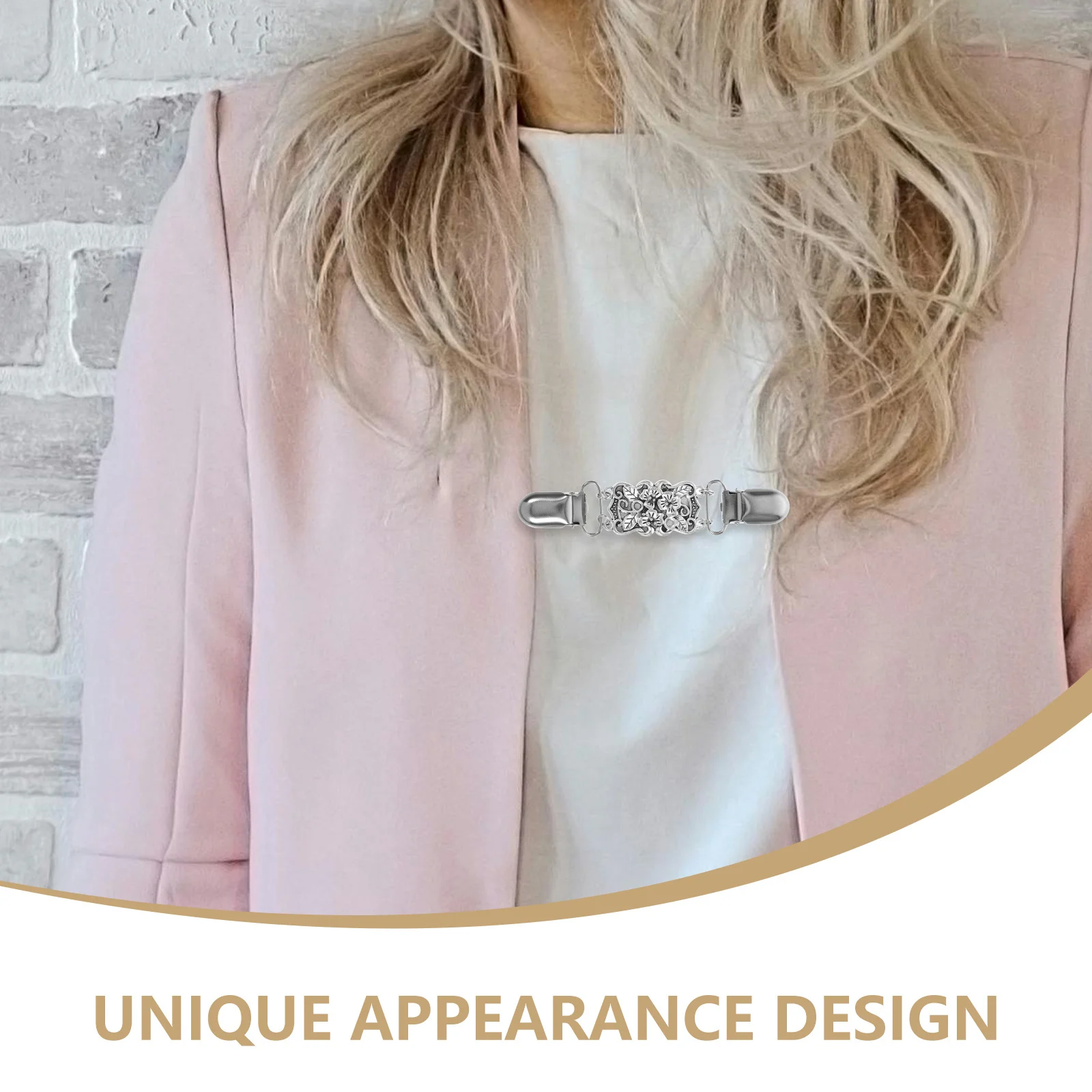 

1Set Vintage Sweater Clips Cardigan Clips Golden Silver Eyecatching Design Fashionable for Various Styles Women Sweater Brooch