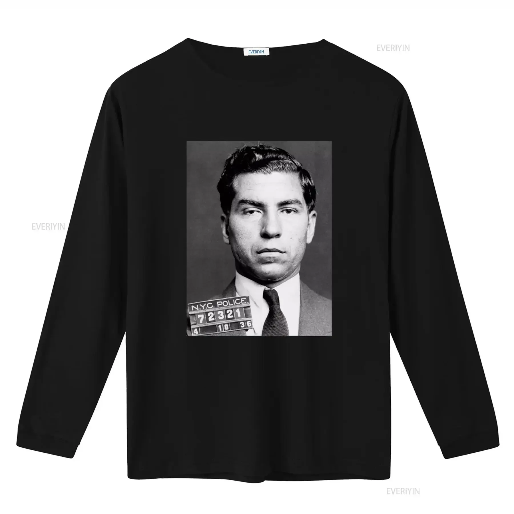 Lucky Luciano Mugshot T Shirt Chief of All Bosses Cosa Nostra Mob Mafia Mobster Unique Vintage Design vintage Washed homme