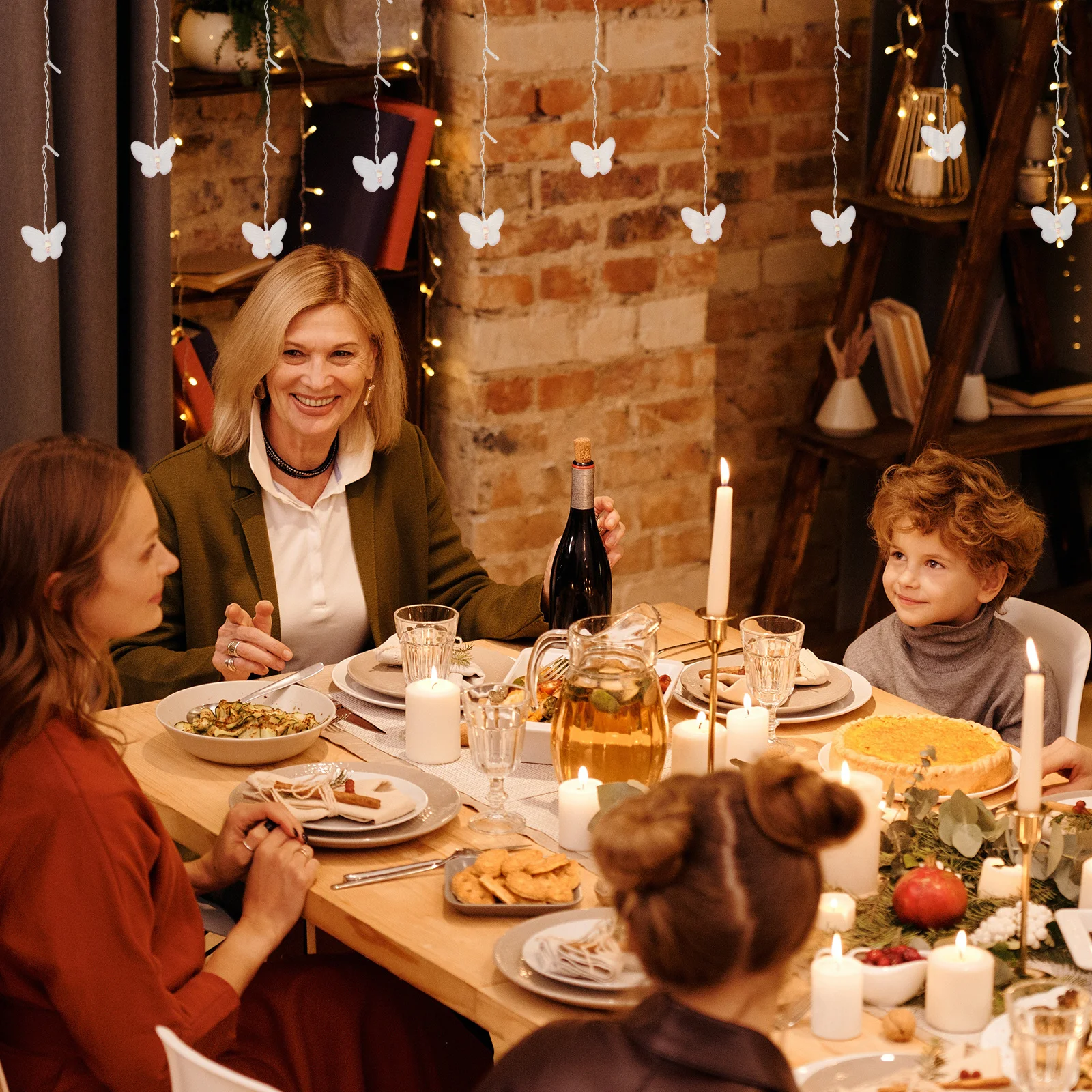 1 قطعة فراشة الجليد سلسلة ضوء مصباح قسط البلاستيك Usb شحن ديكور حفل زفاف مهرجان المنزل بار مقهى مول ساحة ديكور #3