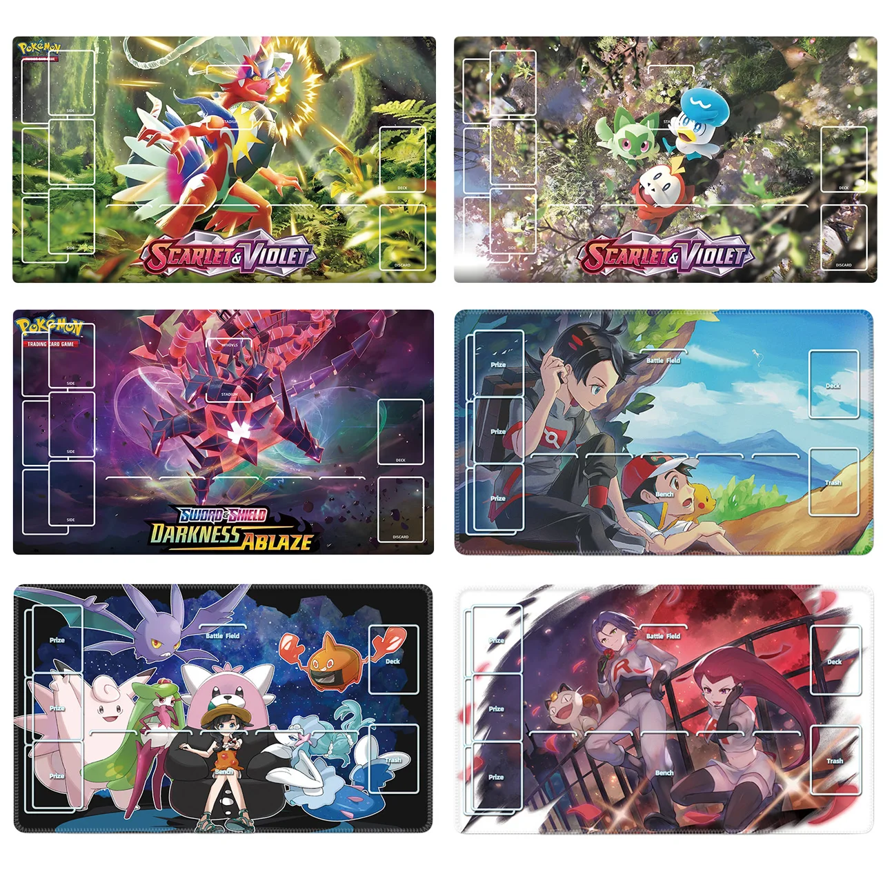 

PTCG Lugia Lucario 600x350mm Trading Card Playmat Trainer Jessie Ash Ketchum Card Grid Single Rubber Board Game Card Mat Gifts