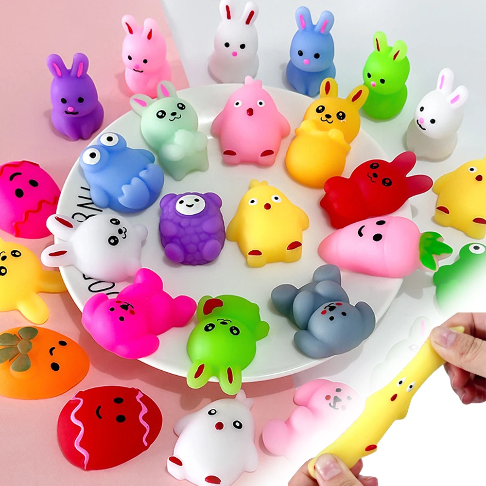 Juguetes Blandos de Mochi de Pascua, Conejito Kawaii, Juguetes Sensoriales Antiestrés de Rebote Lento, Regalos