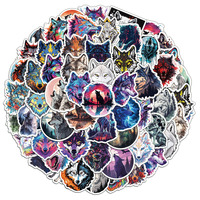 50PCS Wolf Decoration Sticker Pack Handsome Trendy Graffiti Handbag Waterproof Phone Case Water Cup Notebook Stickers