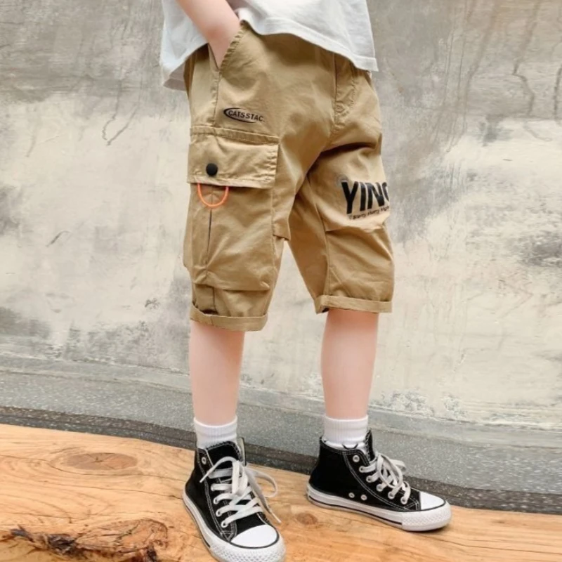 2026 New Boys Summer Cargo Shorts Lightweight Knee Length Outdoor Casual Pants  137