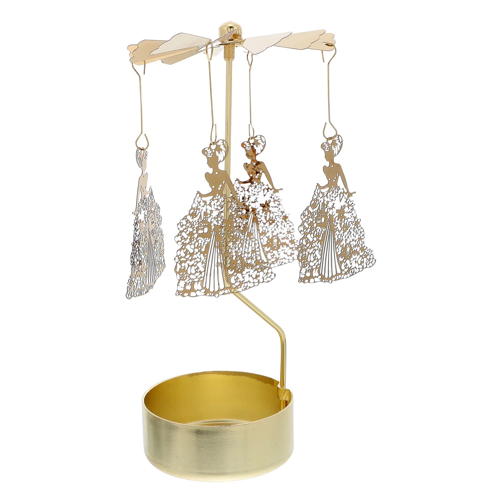 

Rotary Tea Light Holder Metal Iron Spinning Candlestick Romantic Holiday Decorations Valentine Party Desktop Ornament