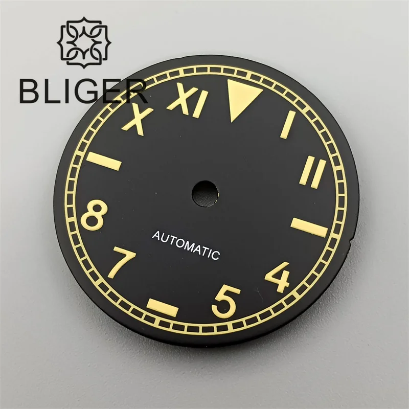 BLIGER 29mm Black White Yellow Gray California Watch Dial Green Luminous Fit NH35 NH36 Miyota8215 DG2813 3804 PT5000 Movement