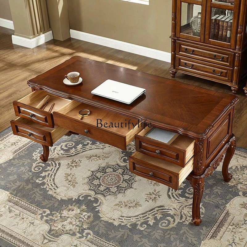 *American solid wood desk simple modern European writing desk household