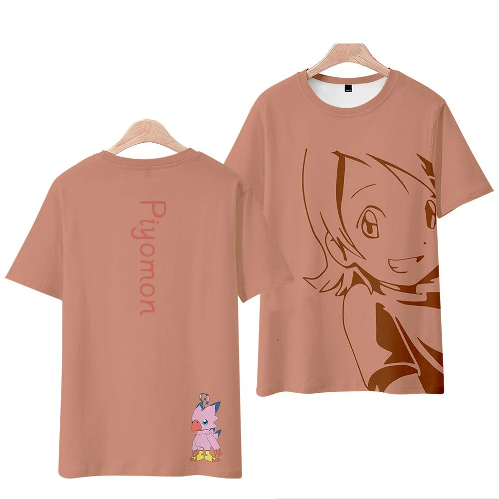Bandai 2526 Japanisches Digimon Anime-T-Shirt mit Rundhalsausschnitt, Sommer, neutral, locker geschnitten, schnell trocknend und atmungsaktiv, passend für die ganze Familie