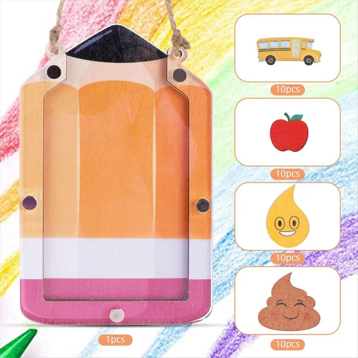 【HOT N07R】 1 Set Reward Jar for Kids Classroom Reward Chart Pencil School Bus Themed Potty Training Rewards Behavior Chart B