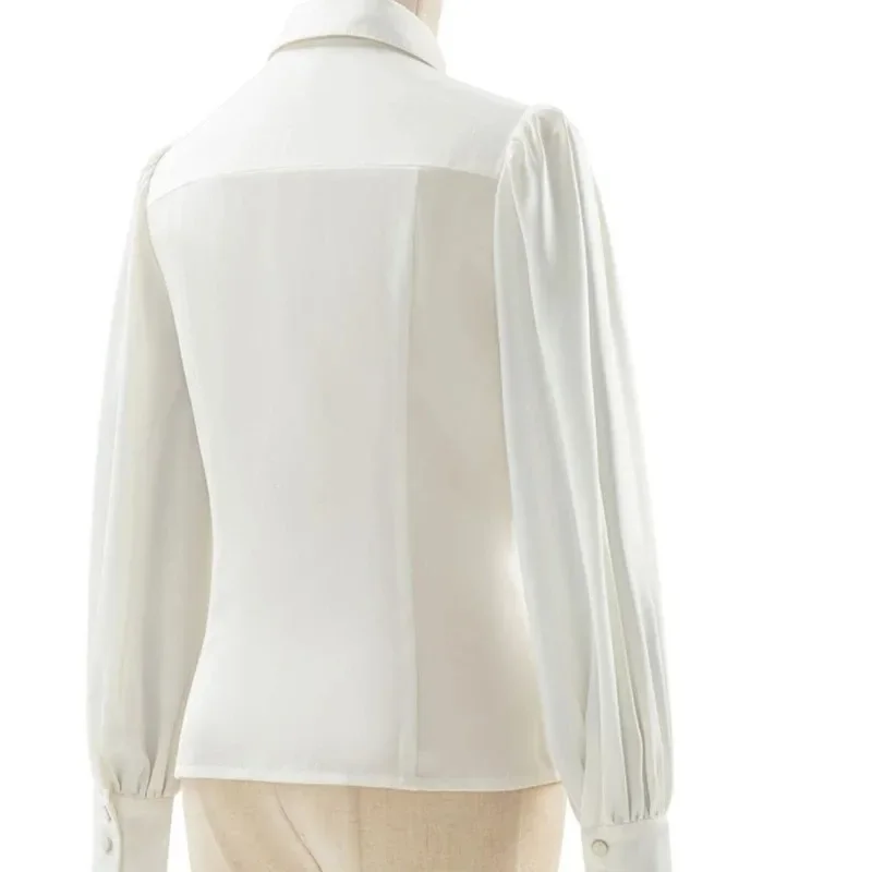 بلوزات يابانية من Camisas De Mujer لعام 2025 ملابس نسائية بأكمام طويلة قمصان بيضاء على طراز لوليتا بلوزة أنيقة عتيقة بفيونكة #3
