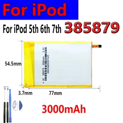 3000mAh SSD HD Upgrade battery For iPod 5th gen video 30gb iPod 6th gen classic 80gb 120gb 7th gen 160gb Batteries