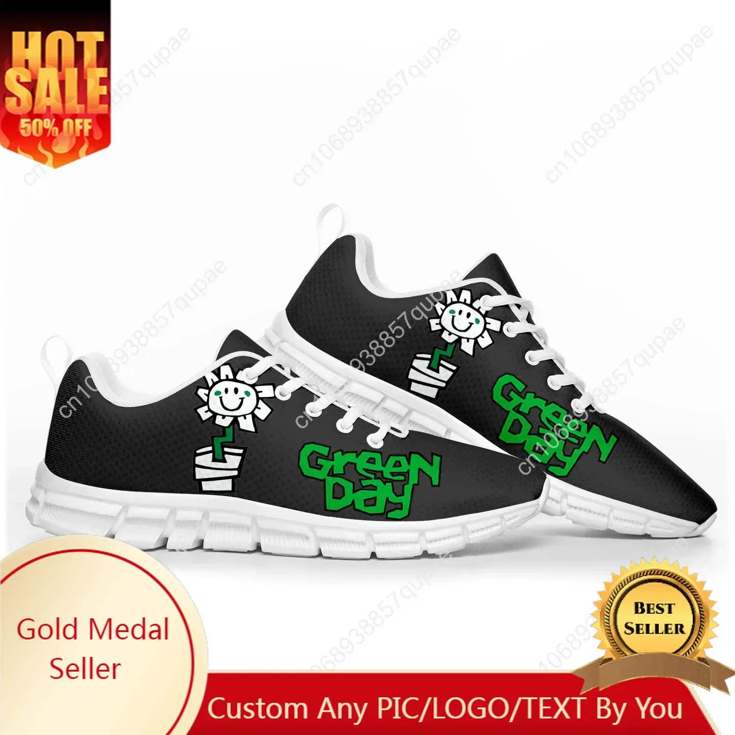 

Green Day Pop Rock Band Sports Shoes Mens Womens Teenager Sneakers Casual Custom High Quality Couple Shoes White