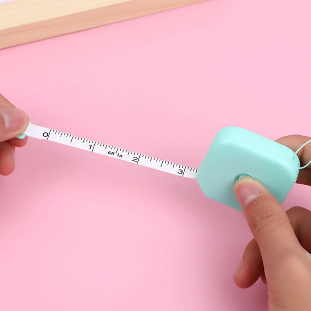 4 قطعة شريط القياس المحمولة المدمجة أداة قياس الجسم الصغيرة الخصر حاكم للخياطة خياط قابل للسحب المزدوج مقياس النسيج الحرفية #1