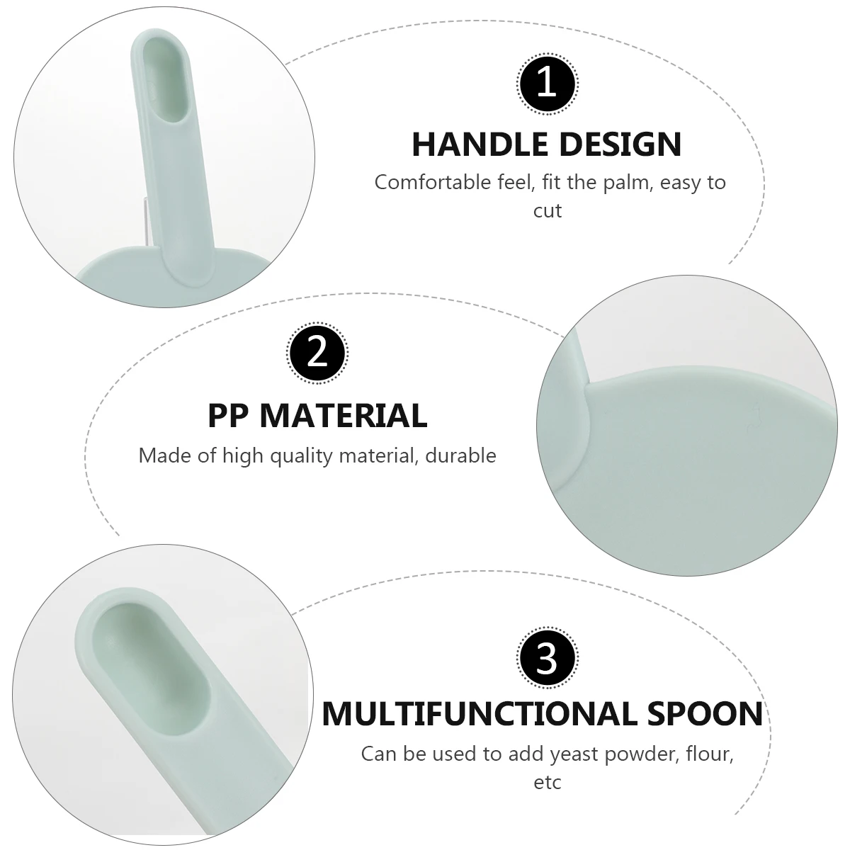 

3 pcs Plastic Dough Cutter With Flour Spoon Comfortable Handle Cake Decorating Tool Kitchen Baking Set Pizza Bread Scraper Tools