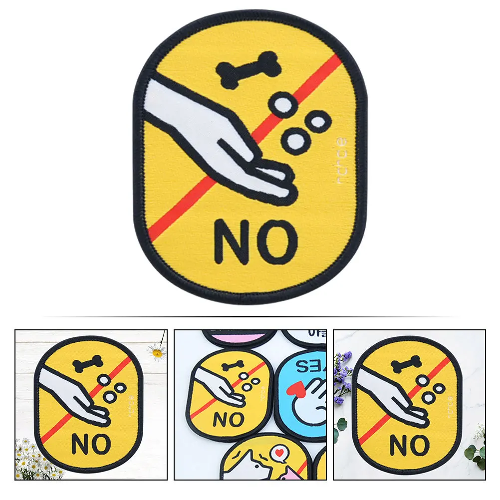 Pet No Feeding Social Warning Sign Leash Sticker Durable High Visibility Hook Loop Fastener Dog Cat Puppy Warn Decal