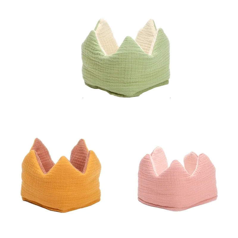 Cartoon Crown Baby Hat 100% Cotton Soft Empty Top Hat Autumn Winter Newborn Hat Baby Care Products Birthday Baby Birth Gift