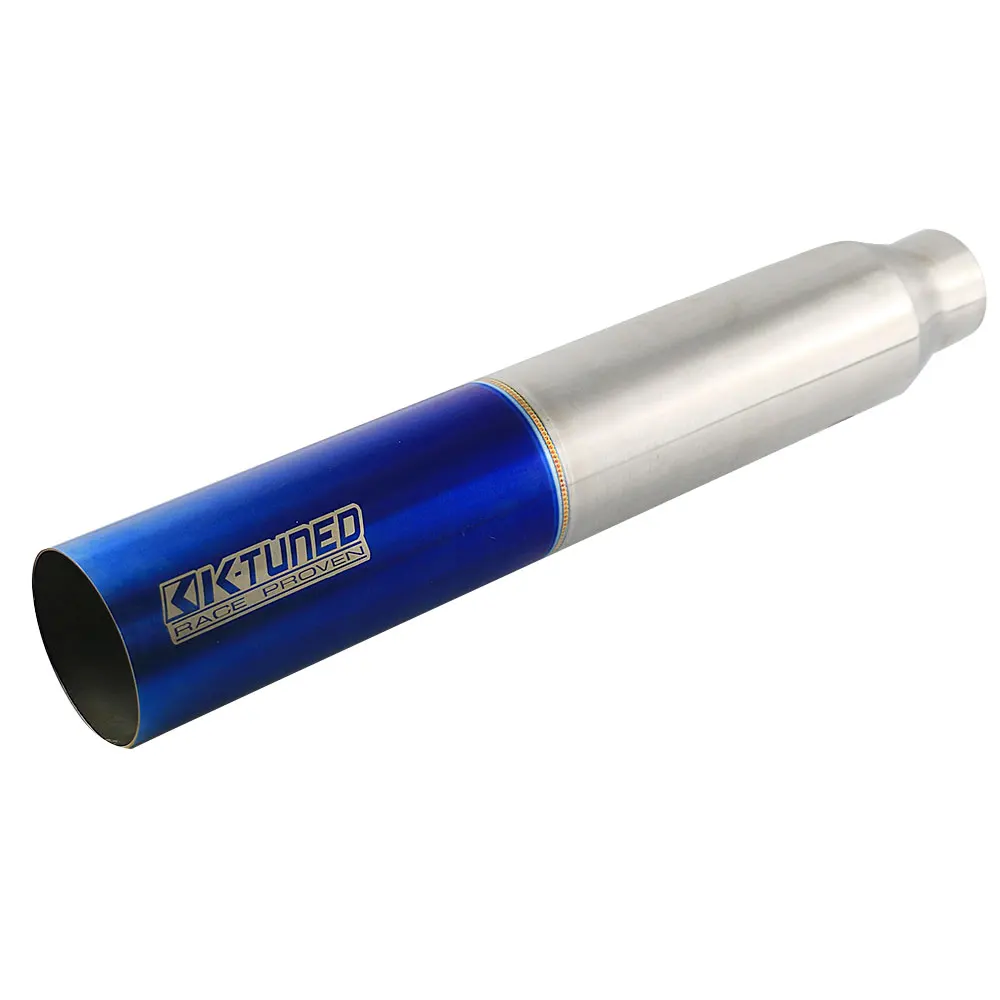 

High Quality Car Exhaust Muffler Tip Interface 63mm Outlet 89mm 102mm Straight Exhaust system Auto Tail Pipe Black Blue