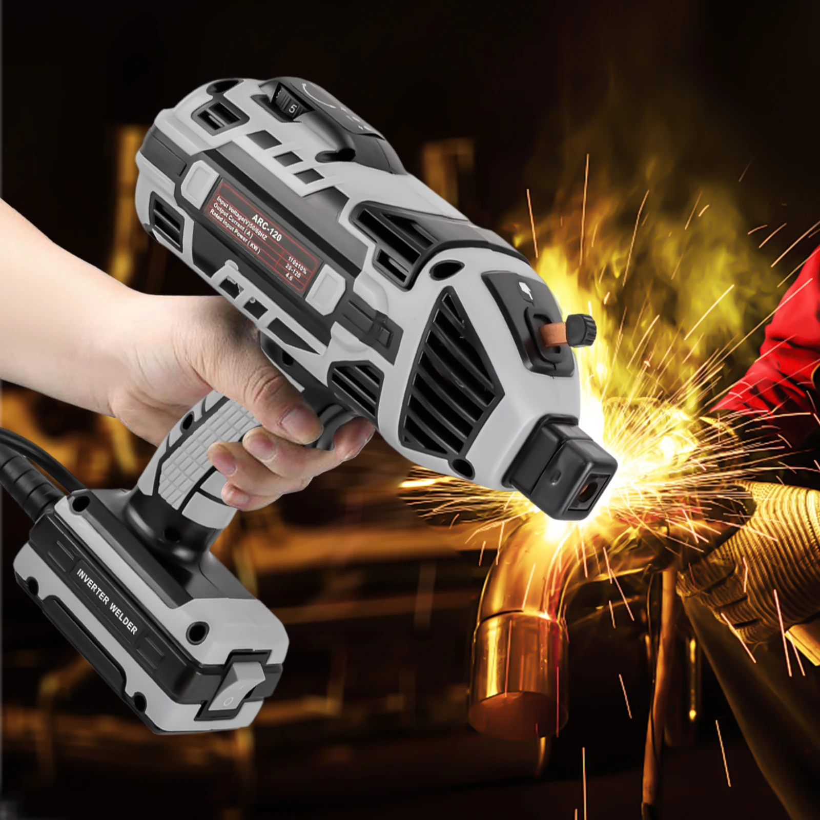 

4600W 20-120A Handheld Welding Machine Arc Welder Gun Electric Digital Welder