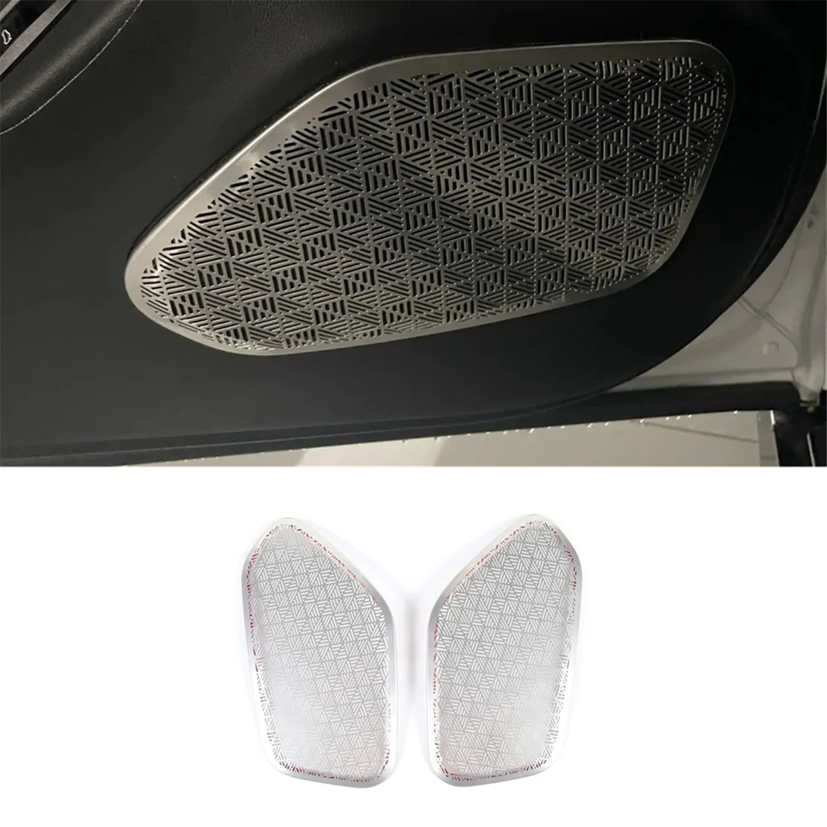 Couvercle de haut-parleur de porte de voiture en acier inoxydable, autocollants de décoration de garniture, accessoires intérieurs, BMW Série 5, G60, 2024