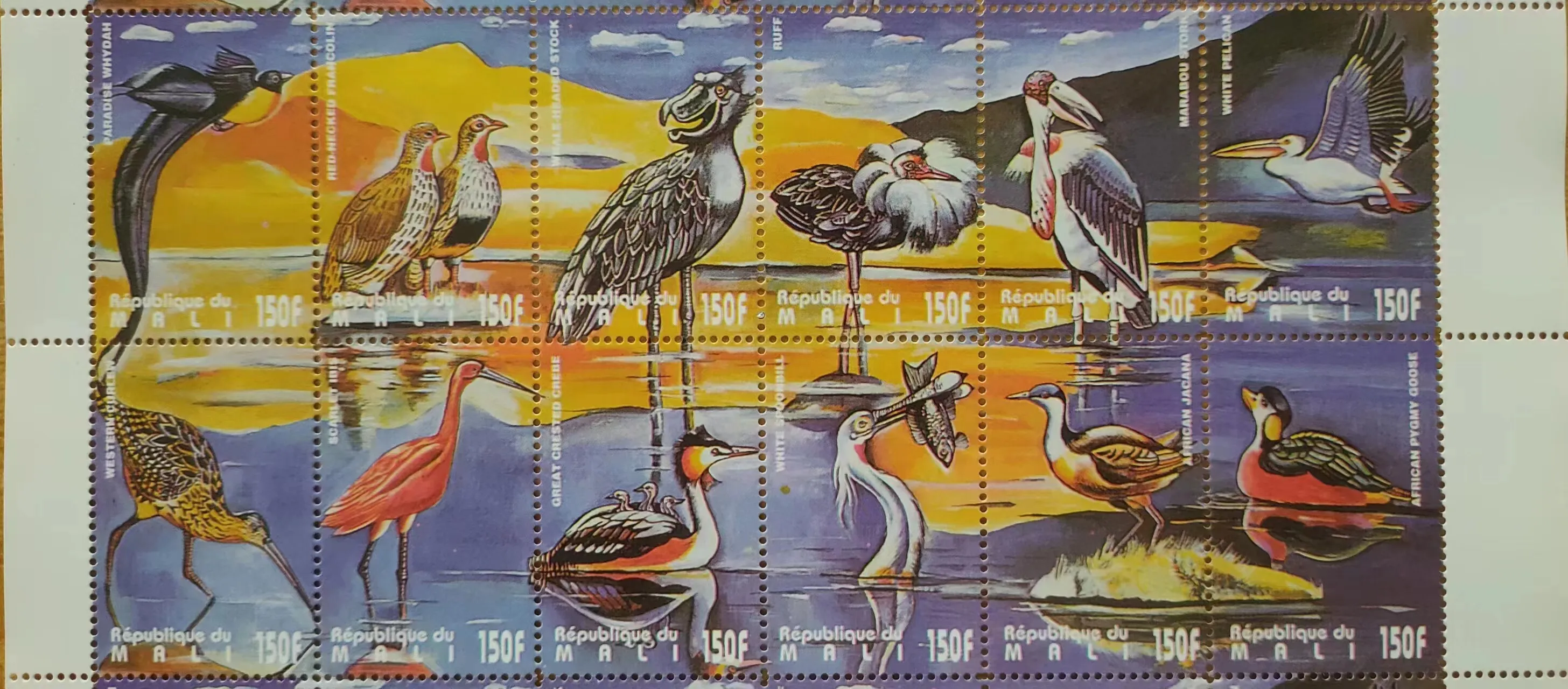 

Africa Mali Post Stamps Postage Animals African Birds Full Set 12 New MNH Collectible Postage Stamps Material For Scrapbooking