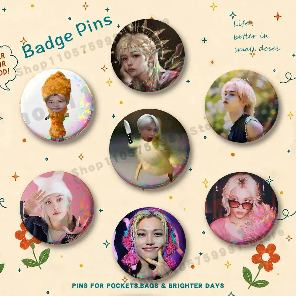 Cute Felix L-Lee Yong-bok Badges Pins Button Custom Anime Role Old-school Brooches Cartoon Collar Gifts