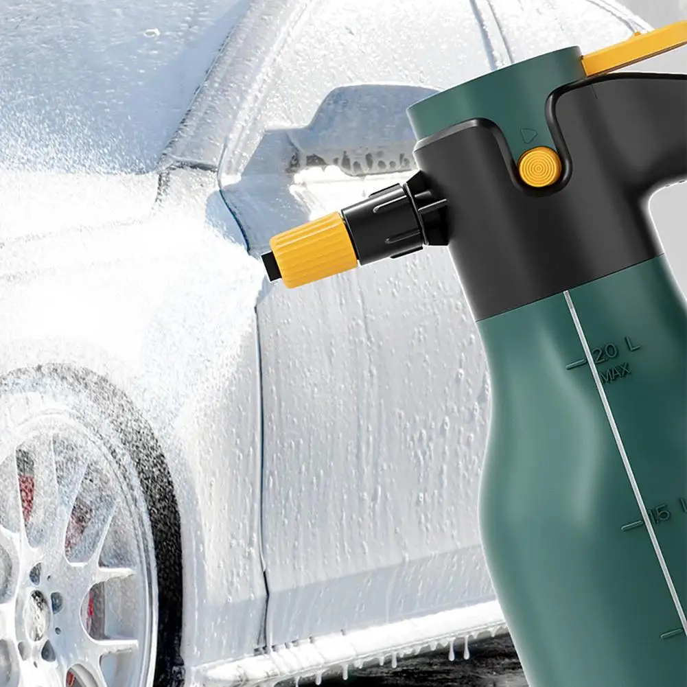 

Upgraded 2L Electric Foam Spray Bottle 60° Adjustable High Pressure Car Wash Cleaning Sprayer For Vehicle/Home/Garden B5S0