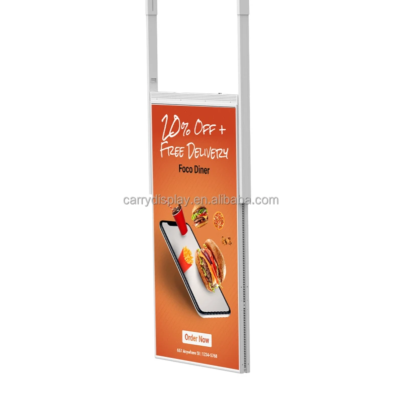 Shop 55/65 Inch 3000 Nit High Brightness s Hanging Advertising Digital Signage Facing Window LCD Screen view 3