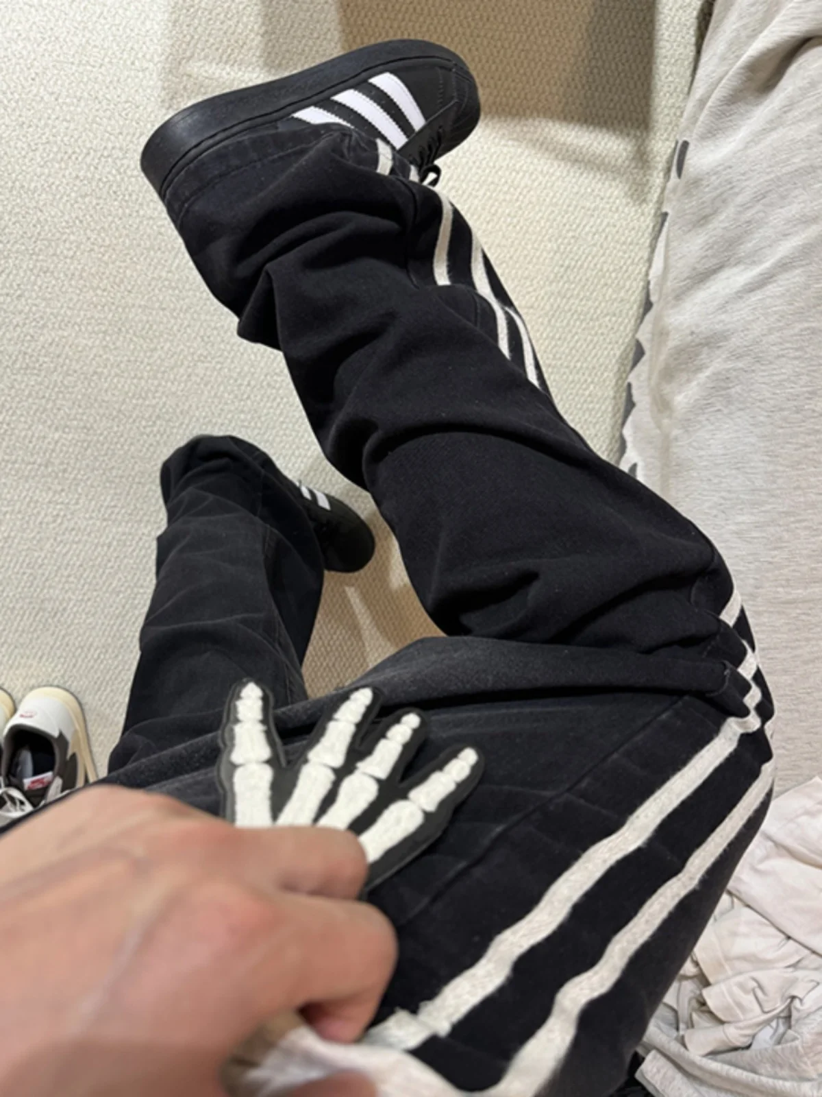 

Американские джинсы с боковыми полосками, мужские летние модные прямые брюки, износостойкие джинсы свободного кроя в стиле High Street Vibe