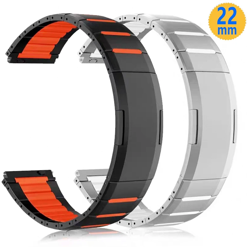 Bracelet en acier inoxydable de 22 mm pour Huawei Watch 5 4 GT 6 6 Pro GT5 4 3 46 mm, bracelet en caoutchouc ultime pour Oneplus Watch 3 2 2R