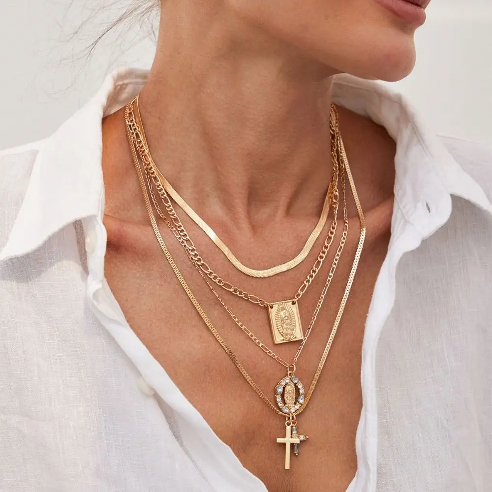 فريدة من نوعها الحب Bowknot مطرز قلادة الشرير كريستال متعدد الطبقات قلادة قلادة الرقبة مجوهرات قابل للتعديل Y2K قلادة معدنية يوميا