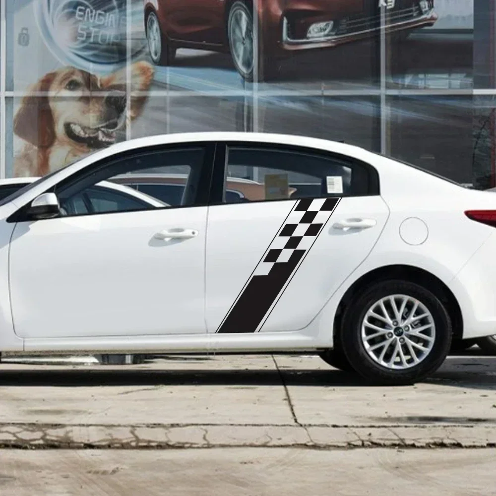 

Wholesale Car DIY Fashion Race Stripes Car Bumper Stickers a Side Door Adornment Modelling Vinyl Film Funny Car Parts