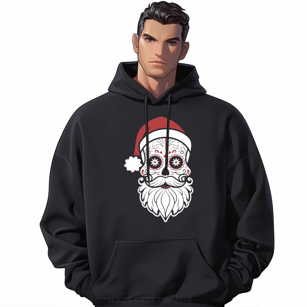 Sugar Skull Santa Holiday Christmas Festive Party Big And Tall Pullover Hoodies Hoodie Man Korean