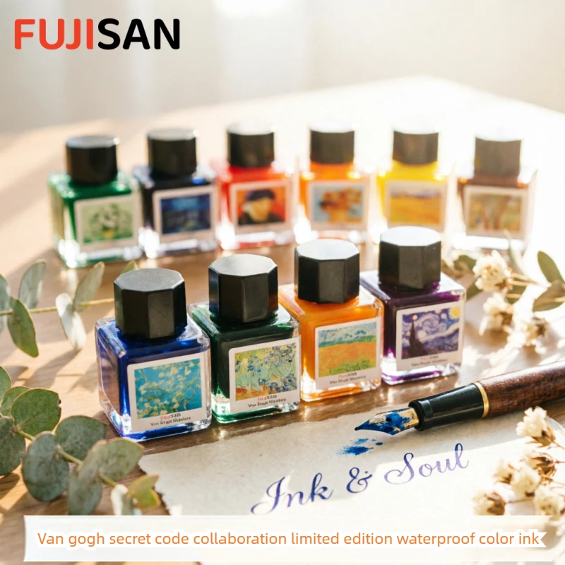 FUJISAN 12 Colors 25ml Fountain Pen Waterproof Ink For Dip Pens Ink School Supplies For Hongdian JINHAO Majohn Stationery