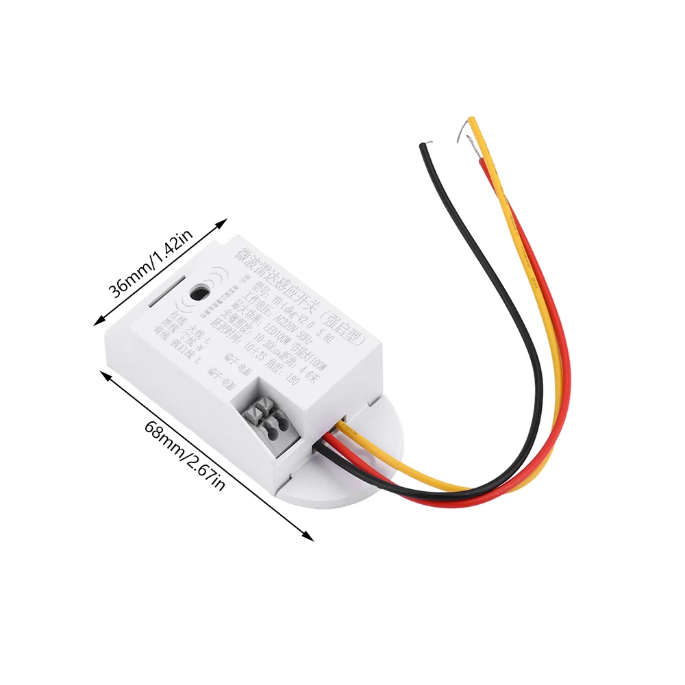 220V Human Motion Detection Microwave Radar Induction Auto Infrared Sensor Switch