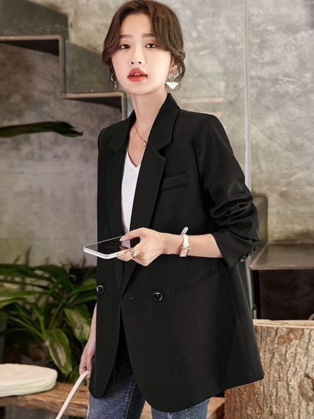

Spring Autumn New Style Women's OL Workplace Small Size Street Fashion Suit Jacket Loose Casual Elegance Small Western Top