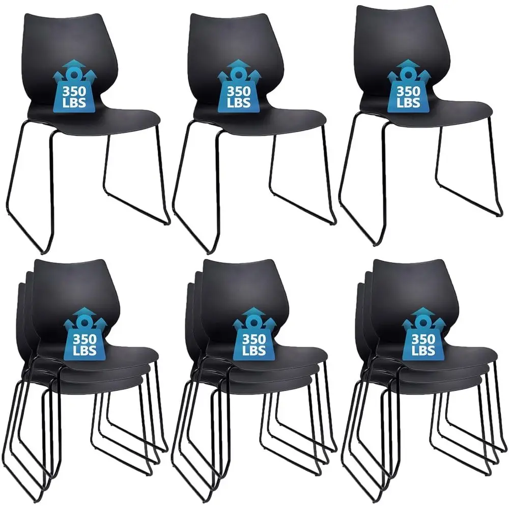 

Эргономичное штабелируемое офисное кресло с поясничной опорой, металлическими ножками, набор из 12 шт. для конференц-залов, школ, церков и приема