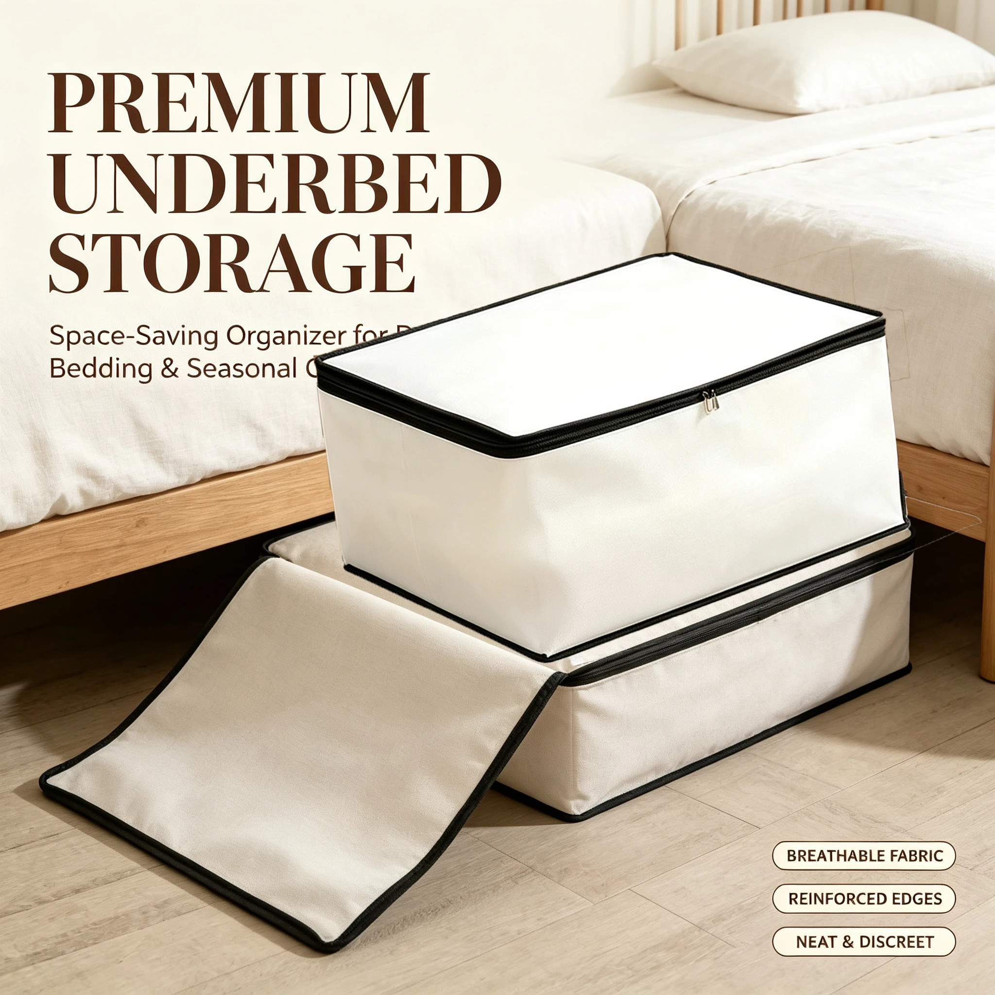 1-2Pcs Waterproof Dustproof Underbed Storage Bag Large Capacity StorageBag Foldable Quilt Bag Wardrobe Clothes Storage Organizer