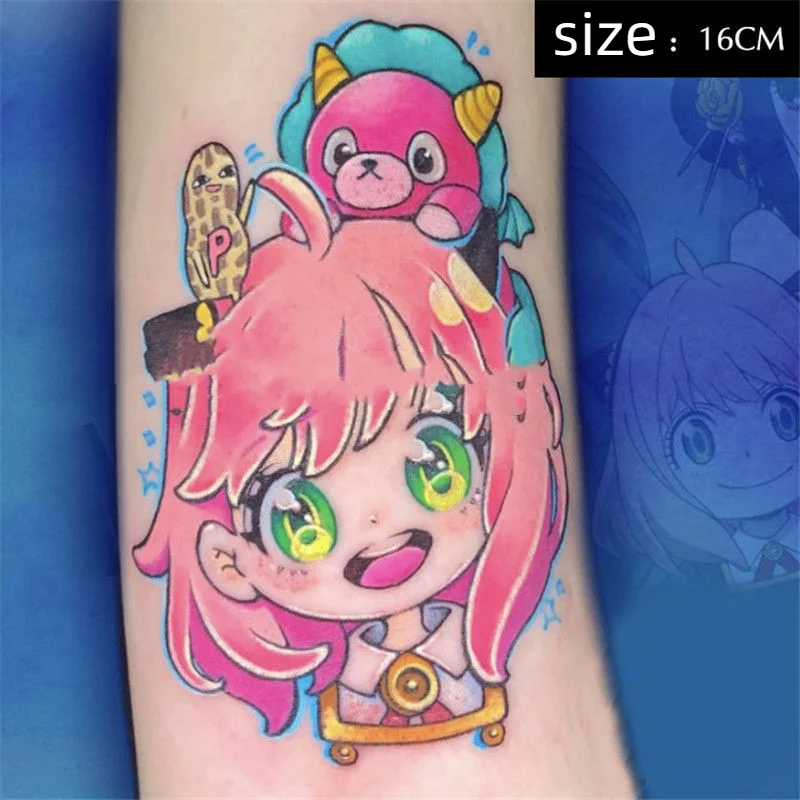 Luna Store Anime Anya Temporary Tattoos Cartoon Girl Transfer Tattoo Body Art Waterproof Fake Tatoo Stickers  Kid